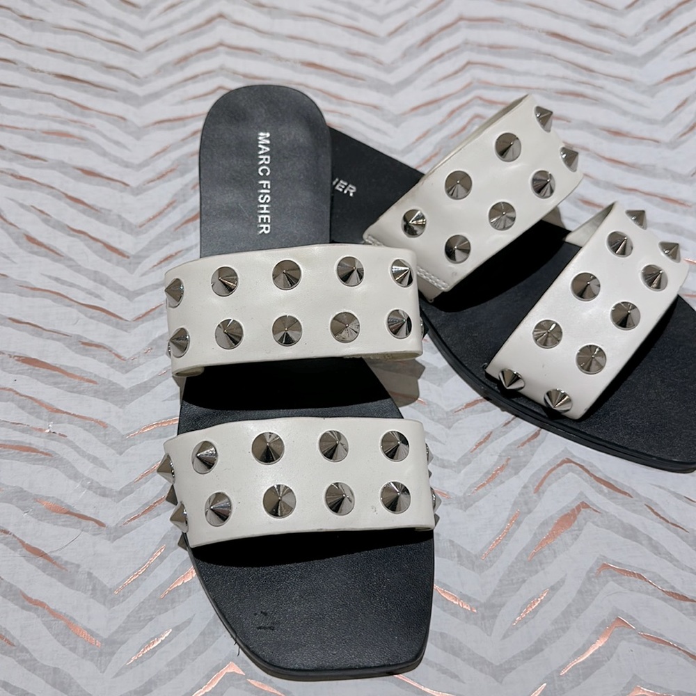 Marc Fisher White Studded sandals